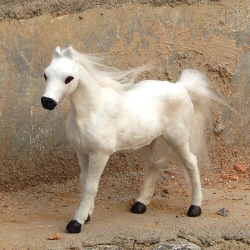 Creative white simulation horse toy polyethylene&furs horse model horse doll gift about 30x23cm 1968