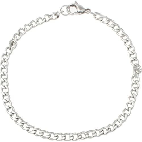 2018 Hot sale Mens Womens Stainless Steel Jewelry Bracelet Curb chain Jewelry Bracelet & Bangle Friendship Wristbands