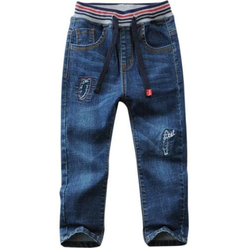 New 2020 Spring Kids Boys Jeans Children Elastic Casual Denim Trousers Pants For Boys 3-14 Years TX277
