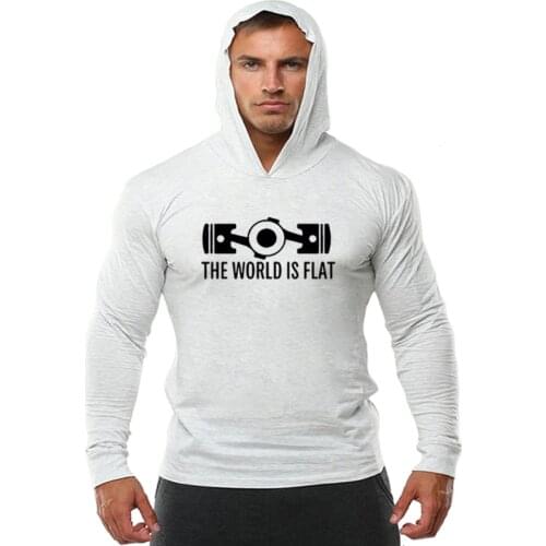 New Summer The World Is Flat Engine T Shirt Long Sleeve Custom Hoodie T-Shirts Style Men O-Neck Cotton TShirts EU Size Pullover