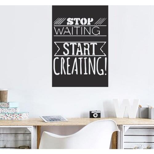 Stop Waiting Inspiration Quotes Wall Stickers Start Creating Office Decor Vinyl Decal Remvable Room Decoration Art Mural Z310