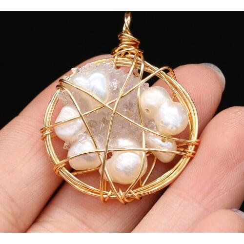 New Style Fashion Pendant Natural Freshwater Pearl Irregular Round Winding For Jewelry Making DIY Necklace Bracelet Accessory