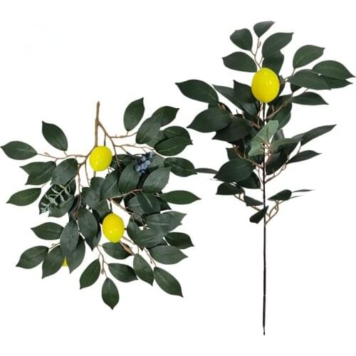Plant Pendant Lemon Ins Nordic Style Interior Decoration Green Plant Banyan Leaves Simulation Lemon