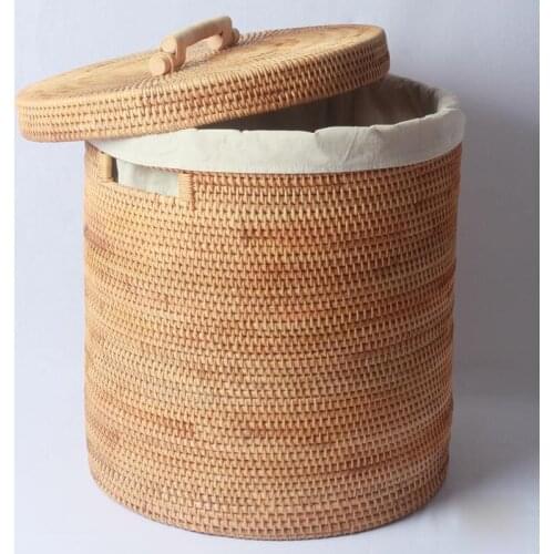 Rattan Laundry Bucket Toys Storage Hand Made Dirty Clothes Storage large kids Laundry Basket Organizer Interior Household Items