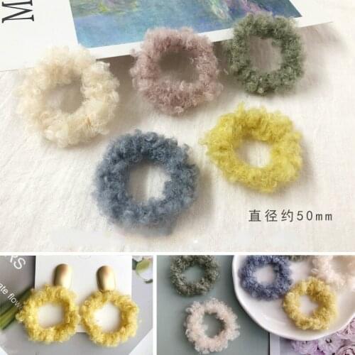 DIY handmade earrings accessories materials fashion lovely winter accessories plush ring self made girl Earrings