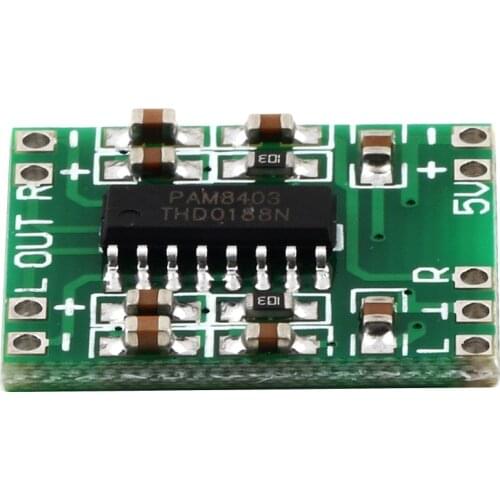 Green PAM8403 Super Mini Digital Amplifier Board 2 * 3W Class D Digital 2.5V To 5V Power Amplifier Board Efficient hot new