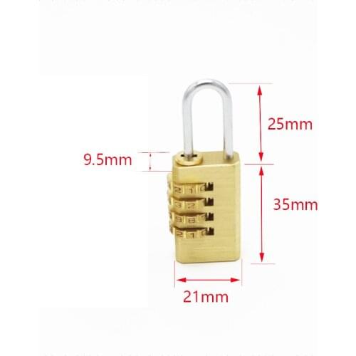 High Quality Padlock Solid Brass Lock Digit Combination Password Secret Code for Gym Outdoor Locker Case Copper Stainless Steel
