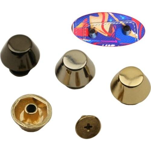 XUNZHE 20Pcs 13 mm Metal Arc Surface Screw Rivets DIY Handmade Leather Bag Shoes Decoration Bottom Buckle Foot Stud Bucket Screw