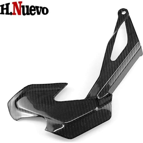 For Yamaha MT10 MT 10 Motorcycle Real Carbon Fiber Belt Protector Shell Front Chain Guard Protective Cover MT-10 2016 2017 2018