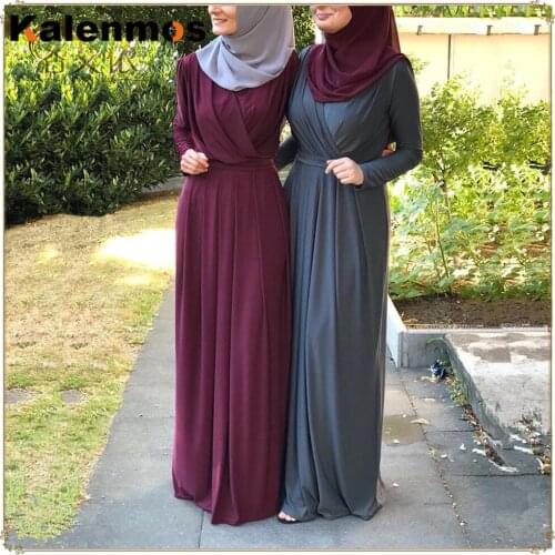 Kalenmos Turkey Islamic Muslim Hijab Abaya Dress Women Arabric Maxi Abaya Dresses Dubai Paryer Ramadan Moroccan Kaftan Long Robe