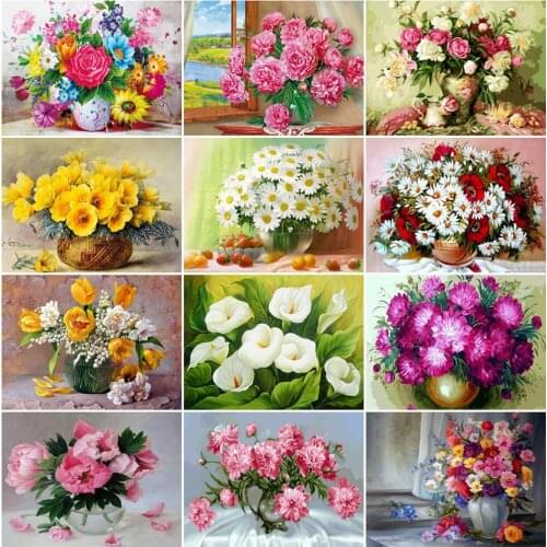 ZOOYA 5D Diamond Painting Flowers Rhinestones Picture Diamond Mosaic Sale Cross Stitch Home Decor DIY Bead Embroidery Art Kits