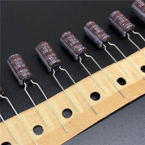 100pcs 330uF 10V NCC KZH Series 6.3x11mm Low ESR Low Impedance 10V330uF Aluminum Electrolytic Capacitor