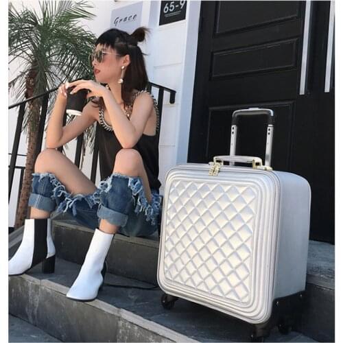 16/18 inch PU Leather Luggage set Carry on luggage New Fashion luggage bag designer luggage suitcase Travel suitcase for women