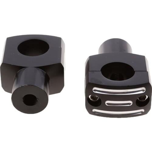 2pcs Motorcycle 1 inch 25mm Handlebar Risers Handle Bar Mount Clamps Riser Height w/ Mounting Bolts for Harley (Black)