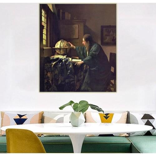 Citon Johannes Vermeer《The Astronomer, 1668》Canvas Oil Painting Artwork Picture Poster Painting Wall Decor Home Decoration