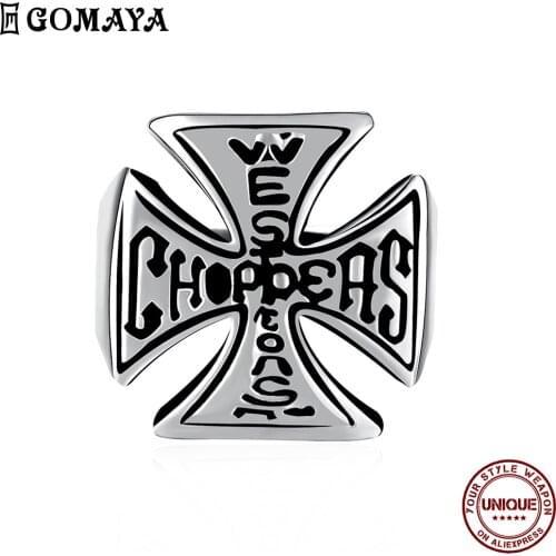 GOMAYA Black Cross Shape Letter Ring For Men Punk Style Fashion Jewelry Simplicity Party Send Best Friend Anniversary Gift