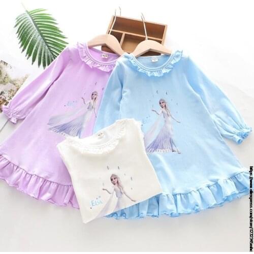 Disney Autumn Winter Girls Dresses Long Sleeve Kids Dress For Girls Frozen Elsa Children Lace Girls Princess Dress birthday gift