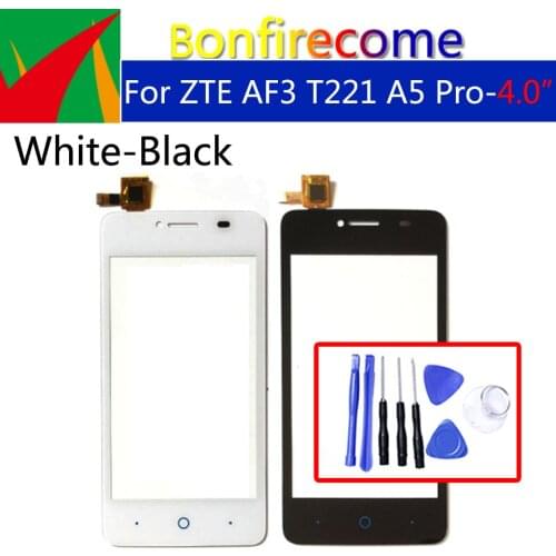 For ZTE Blade AF3 T221 A5 Pro Touch Screen Panel Digitizer Sensor Front Glass Outer Touchscreen Replacement 4.0 inch