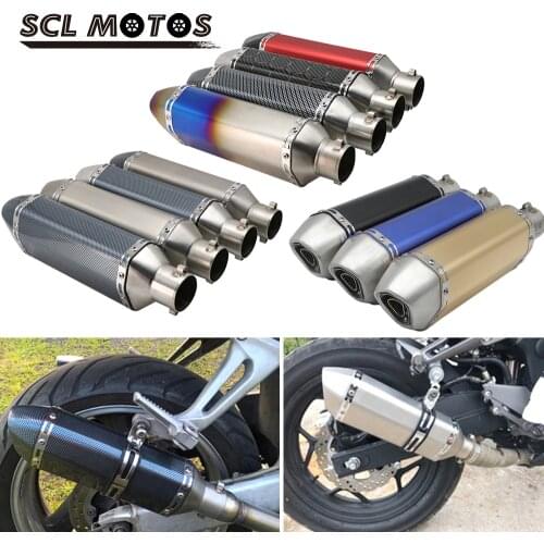 SCL MOTOS Universel 35-51mm Motorcycle For AK Exhaust Muffler Escape Moto Modify For Honda CBR250 CB400 YZF FZ400 Z750 TMAX530