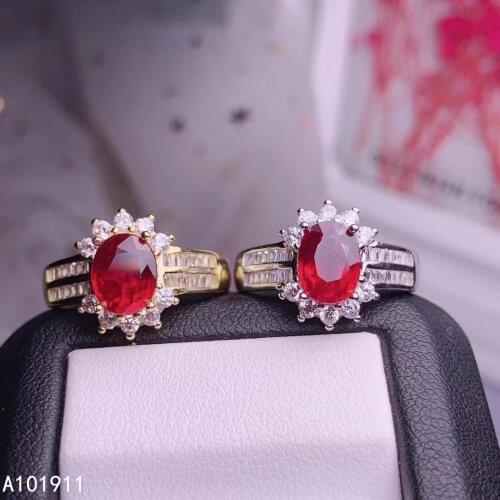 KJJEAXCMY fine jewelry natural Ruby 925 sterling silver new women ring support test trendy