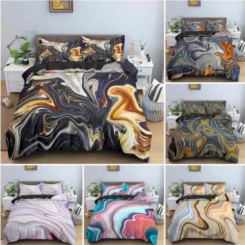 3D Marble Texture Bedding Set Soft Luxury Duvet Cover Set For Bedroom King Queen Full Twin Size Bedclothes Pillowcase 2/3PCS