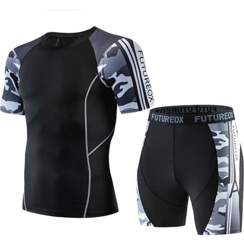 Compression Quick-drying Gym Fitness Workout Tight Mens Short Suit Outdoor Running Jogging Sports Suit
