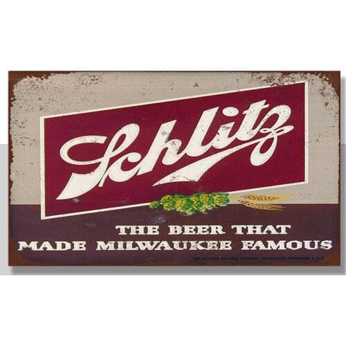 Metal Tin Sign schlitz beer Decor Bar Pub Home Vintage Retro