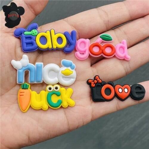Mix 50PCS PVC Cute Word Fridge Magnets Kawaii Baby Good Nice Luck Love Refrigerator Magnetic Sticker Stationery Toy Photo Wall