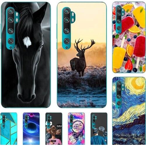 Fashion Bumper Cute Case For Xiaomi Mi NOTE 10 Pro NOTE10 Lite Xiaomi CC9 Pro Case Soft Silicone Cat Horse Flower Cover Shell