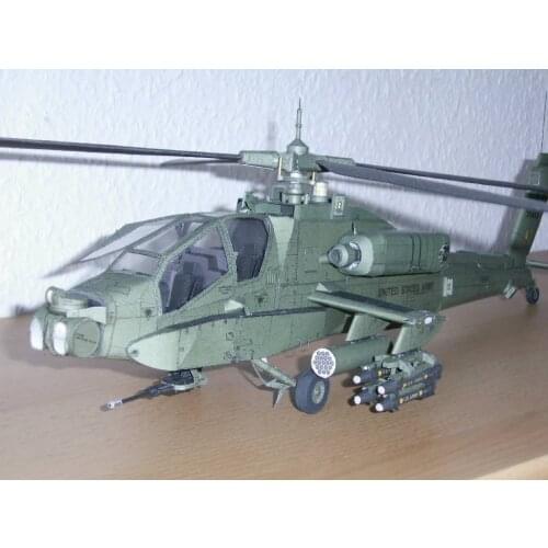 1:33 Scale Boeing AH-64A Apache Helicopter GunshipsHandcraft Paper Model Kit Puzzles Handmade Toy DIY
