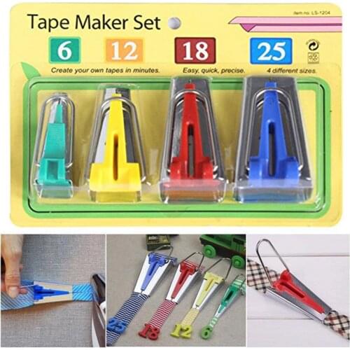 Set of 4 sizes Sewing Accessories Bias Tape Makers - 4 size 25mm 18mm 12mm 6mm Sewing Quilting Hemming Sewing Tools AA7680