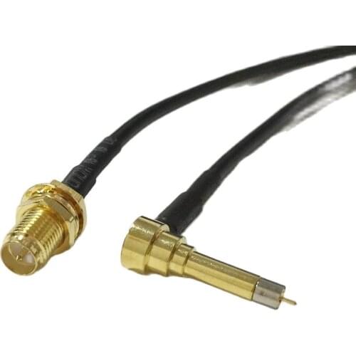 New Wireless Modem Wire RP-SMA Female Jack Nut To MS156 Right Angle Connector RG174 Cable 20CM 8" Pigtail Fast Ship