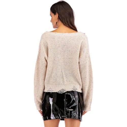 2020 autumn and winter womens new sweater long sleeve color matching loose tie sweater women 2020 autumn and winter women