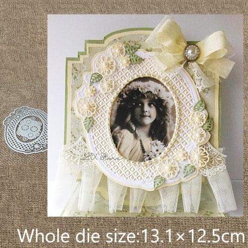 New Design Craft Metal stencil mold Cutting Die flower oval frame decoration scrapbook die cuts Album Paper Card Craft Embossing