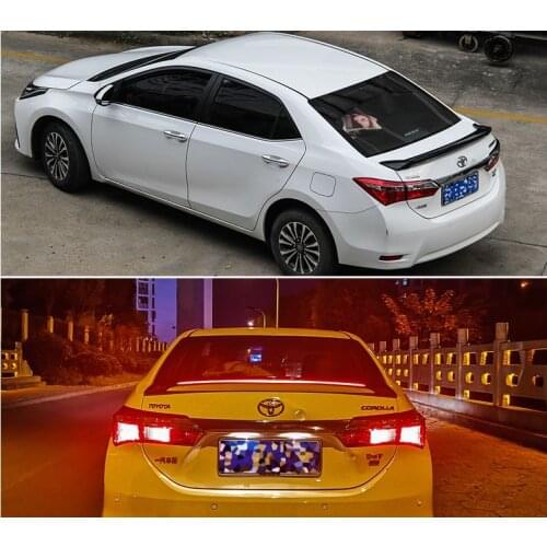 New Design Rear Wing Spoiler For Toyota For Corolla 2014 2015 2016 2017 2018 Flowing Brake Lamp Trunk ABS Plasti Spoiler Wing