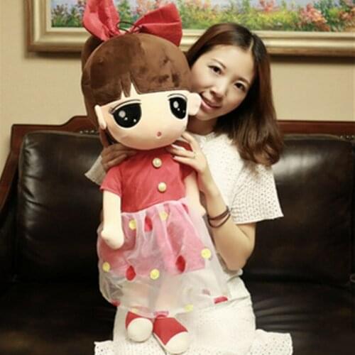 Fancytrader Plush Pop Girls Toys Big Soft Stuffed Little Girl Doll 90cm Nice Gifts for Children