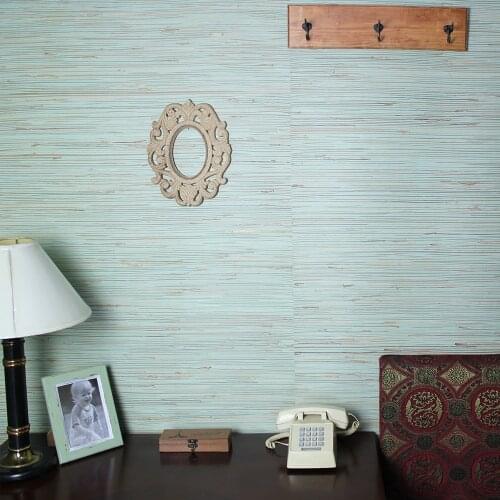 Nature textures natural grass cloth green kid wallpaper for home interior decoration coffe shop club wall