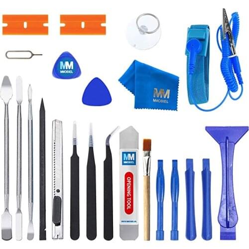MMOBIEL 23 in 1 Professional Premium Repair Opening Tool Kit set Inkl. Anti Static Wrist Strap for Smartphones, Computers