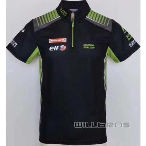 BMX Bike Riding Polo Shirt For Kawasaki Motocross Motorcycle Mountain Bicycle Off Road Black T-shirt For Men