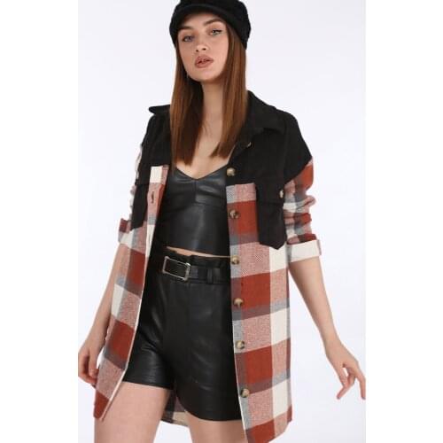 Oversize Plaid Pattern Pockets Tunik 2021 Summer Spring Muslim Clothing Women 'S Scarves Islamic Hijab For Muslim Women Tunik