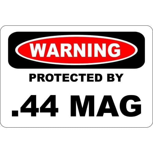 StickerPirate Warning Protected by 44 MAG 8" x 12" Metal Novelty Sign Aluminum S89
