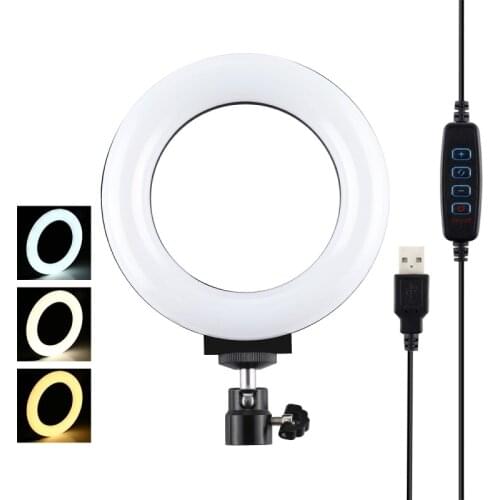 4.7/6.2 inch 3 Modes Dimmable Photography LED Selfie Ring Light Video Light For Youtube Blogger&Cold Shoe Tripod Ball Head