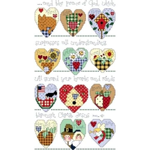Needlework Cross stitch Handmade 14CT Counted Canvas DIY,Cross-stitch kits,Embroidery embroidery TJL-heart 28-43