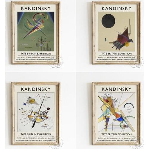 Wassily Kandinsky Gewebe Poster, Black Relationship Art Prints, Delicate Tension Wall Picture, Free Abstract Wall Art Home Decor