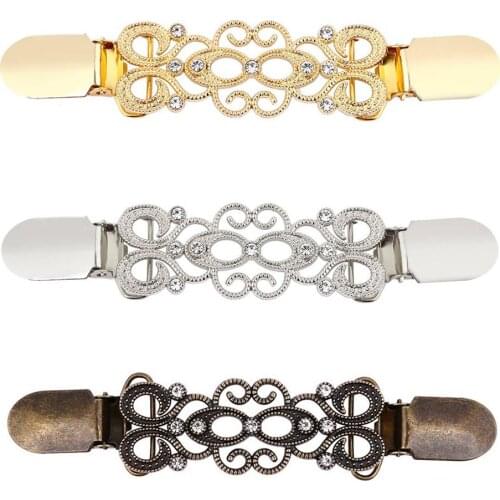 Sweater Cardigan Clip Duck-mouth Clips Flexible Beaded Pearl Pin Brooch Shawl Shirt Collar Buckles For Clothing Decor