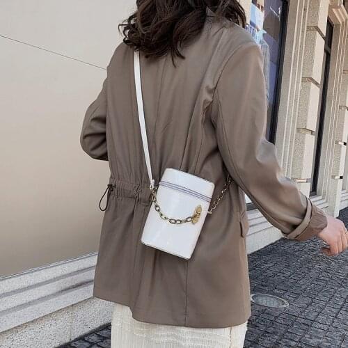 Women PU Chain Crossbody Bags Marbling Bucket Bags 2020 Summer Crossbody Bags Lady Travel Handbags Women Shoulder Messenger Bag