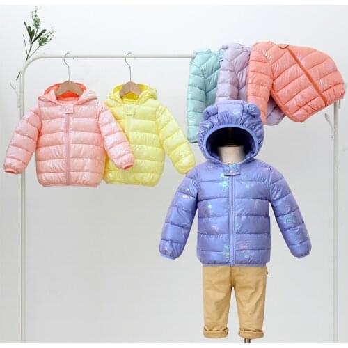 Winter Childrens Kids Jackets For Girls Boys Coat Warm Thick Baby Outerwear Infant Overcoat Bear Ears Thickening Candy-Colored