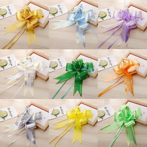 10/20pcs Christmas Gift Wrap Pull Bows Christmas Tree Ribbons New Year Navidad Decorations for Home Wedding Car Decor Craft Bows