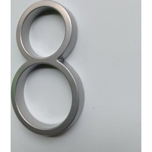 12cm Big 3D Modern House Number Door Home Address Numbers for House Number Digital Door Outdoor Sign Plates 5 Inch. #0-9 Silver