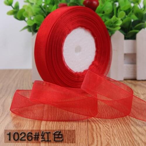 50 yards/roll 3/4''(20mm) Red organza ribbons wholesale gift wrapping decoration ribbons belt gift packing 45merters wine red